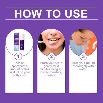 Purple Teeth Whitening Toothpaste – Deep Cleaning, Plaque & Stain Removal, Freshens Breath in 5 Days