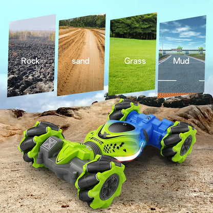 Newest 4WD RC Stunt Car — 2.4G Remote Control with 1/2/3 Battery, Gesture Sensor, Rotation Electronic Toy Gift