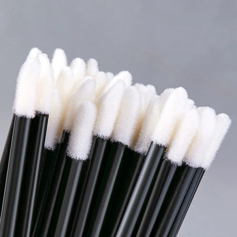 50Pcs Disposable Lip Brush Set - Microbrush Mascara Applicator, Lash Extension, Lipstick Wands, Cosmetic Makeup Tools