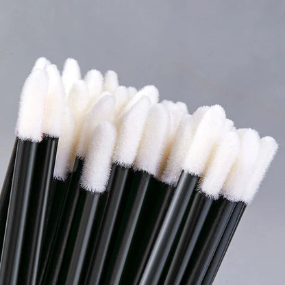50Pcs Disposable Lip Brush Set - Microbrush Mascara Applicator, Lash Extension, Lipstick Wands, Cosmetic Makeup Tools