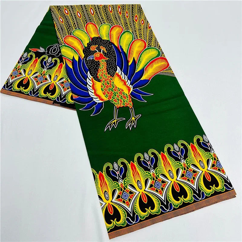 6 Yards African Real Wax Ankara Fabric - 100% Cotton Party Dress Print