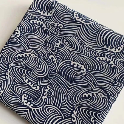 150x50cm Cotton Linen Blue Retro Fabric – Handmade DIY Material for Tablecloths, Curtains, Bento Bags & Storage Bags