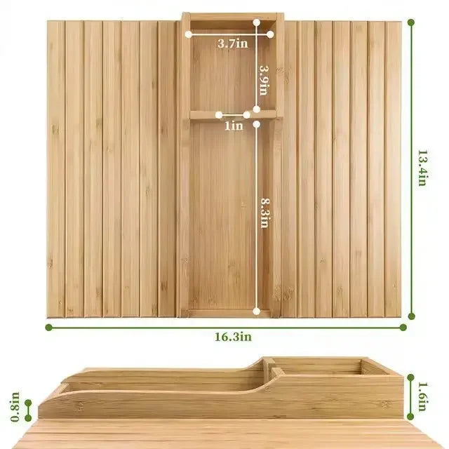 Foldable Bamboo Couch Cup Holder – Anti-Slip Multifunctional Sofa Armrest Tray for Cups & Remote Control