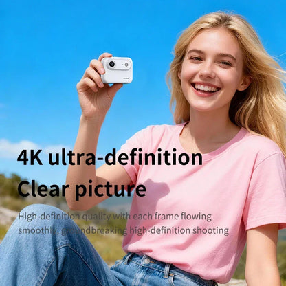 4K Action Camera with Flip Screen - 143° Wide-Angle Anti-Shake Vlog Camera for Outdoor Sports