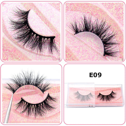 3D Real Mink False Eyelashes – Thick Handmade Strip Lashes with Glitter Packing for Makeup Beauty D101
