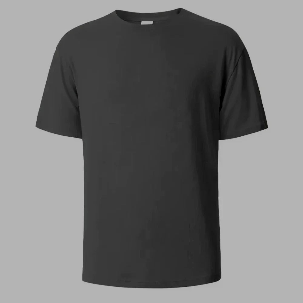 Heavyweight 100% Cotton T-Shirt - Thick Knit Round Neck Short Sleeve Tee 500/300g