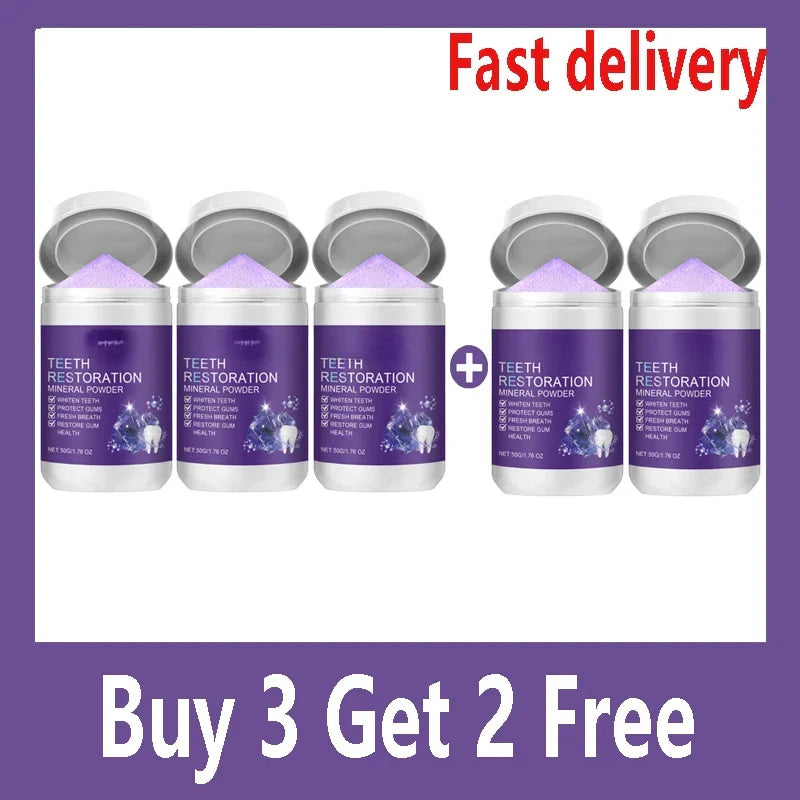 Teeth Restoration Mineral Powder — Enamel Strengthening & Whitening Dental Care Supplement