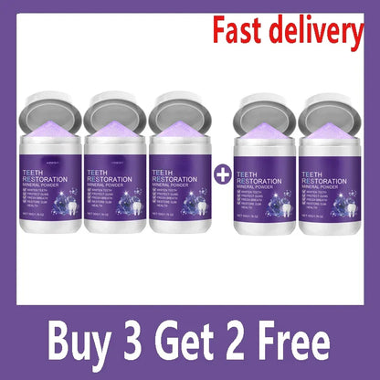Teeth Restoration Mineral Powder — Enamel Strengthening & Whitening Dental Care Supplement