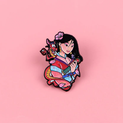 Red Dragon Enamel Brooch Set - 2-Piece Cute Fashion Lapel Pins for Coats & Gifts