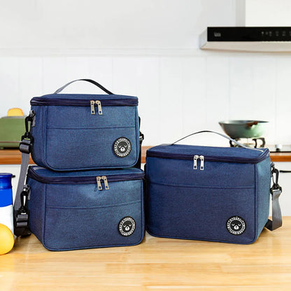 Insulated Handheld Lunch Bag with Shoulder Strap – Thickened Waterproof Student Lunch Box Tote