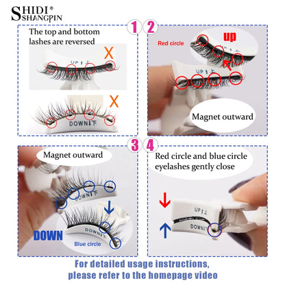 Magnetic Eyelashes Set – 3D Mink Reusable False Lashes 1/2 Pairs with Tweezers, Natural Long Makeup Kit