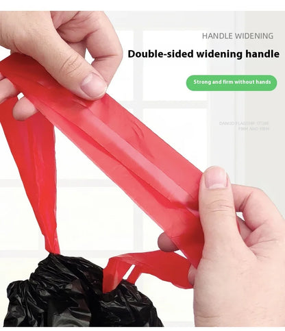 60/100L Large Kitchen Garbage Bags – 1 Roll (15 PCS) Thick Black Disposable Waste Bags with Drawstring Handles