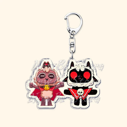 Funny Dark Video Game Sheep Keychain – Cute Lamb & Goat Bag Accessory Gamer Gift