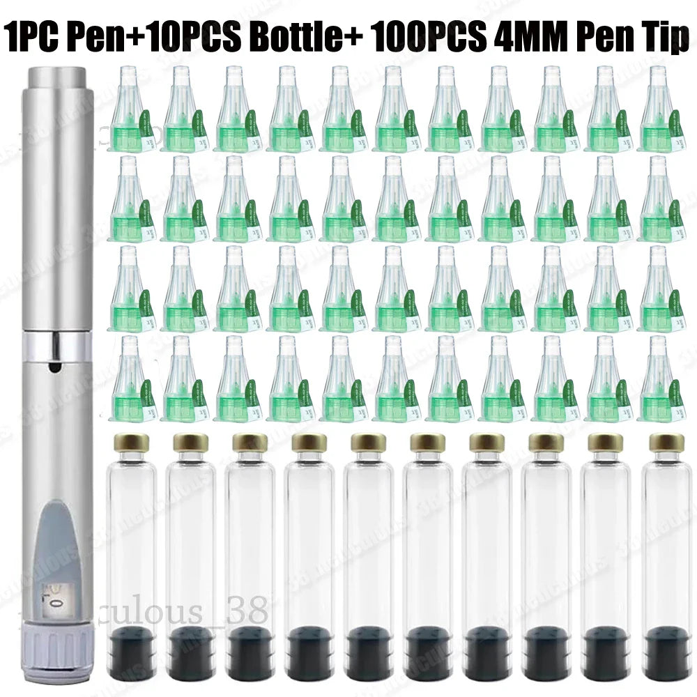 Magic Pen 3ml Empty Cartridge Kit — 4mm Pen Tip Cassette Bottle for Lilly Insulin Pen, Sterile Individual Packaging