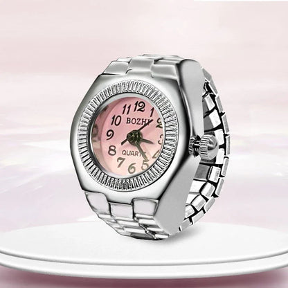 Creative Ring Watch - Alloy Finger Ring with Circular Dial for Men & Women