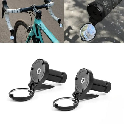 Bicycle Rear View Convex Mirror - Handlebar Drop Bar Mount with Acrylic Lens, Lightweight Back Sight Reflector