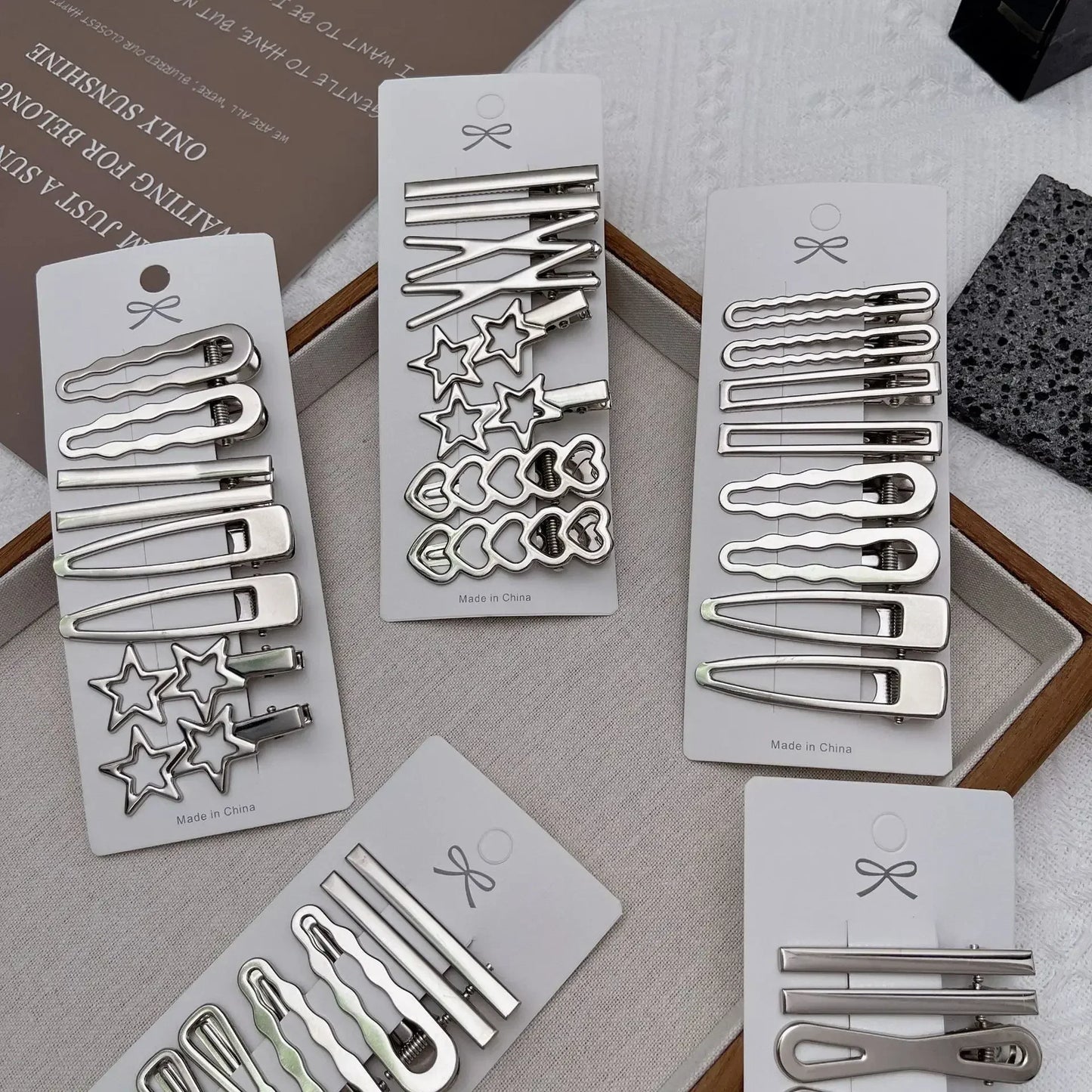 Silver Metal Hair Clips for Women & Girls | Y2K Duckbill Hairpin, Bangs Side Barrettes