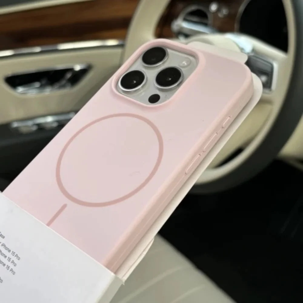 Luxury Liquid Silicone Magnetic Case for iPhone 16E/16/15/14/13/12/11 Series – MagSafe Compatible Shockproof Soft Cover for Pro Max & Plus Models