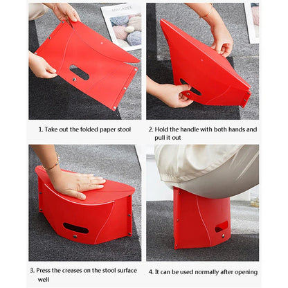 Plastic Portable Folding Stool – Outdoor Camping Chair, Storage Stool, Compact Folding Chair for Easy Use