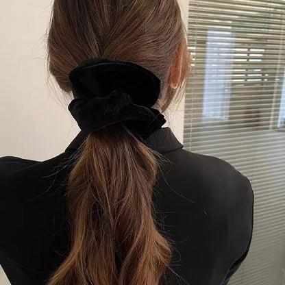 Vintage Velvet Hair Scrunchies for Women & Girls – Solid Color Ponytail Holder Elastic Hair Bands, Soft Fashion Hair Ties Accessories