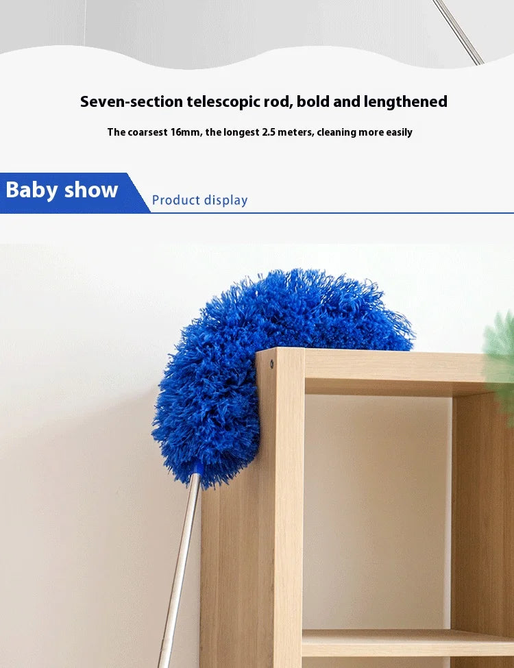 2.5m Spider Web Broom Set — 3-Pack Retractable Ceiling & Roof Dust Sweeper, Extended Dust Duster