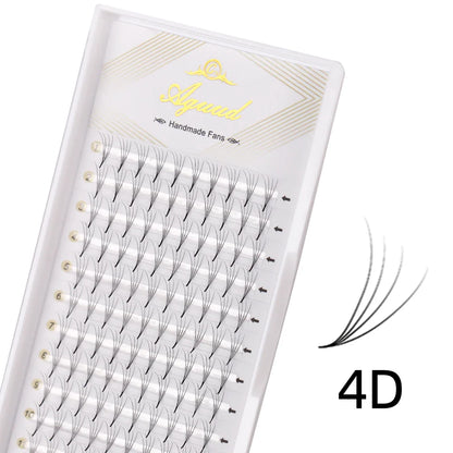 AGUUD 10-Tray Premade Volume Lashes – Super Fans with Needle Stem & Narrow Base for Eyelash Extensions