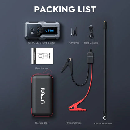 UTRAI 1500A Car Jump Starter - Portable Power Bank with 150PSI Air Pump Emergency Battery Booster and Vehicle Starting Device