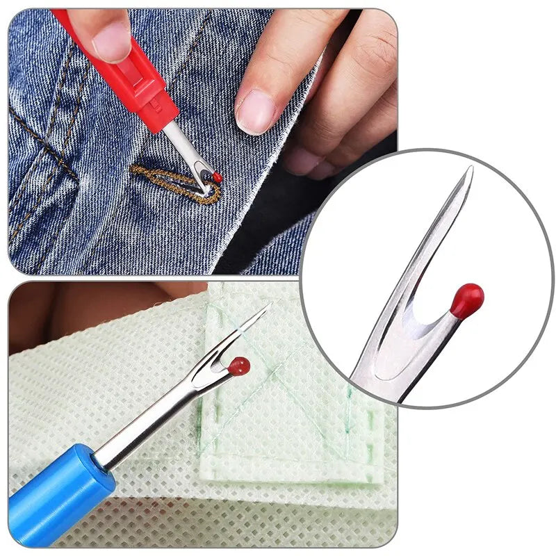 4-Piece Sewing Seam Ripper Kit - Thread Seam Remover Stitch Unpicker Thread Cutter Tool with Trimming Scissor