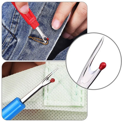 4-Piece Sewing Seam Ripper Kit - Thread Seam Remover Stitch Unpicker Thread Cutter Tool with Trimming Scissor