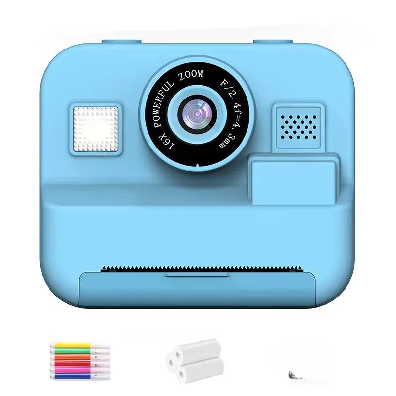 Children's Mini Digital Camera – Thermal Printing, Image Stabilization & 32GB Card Included