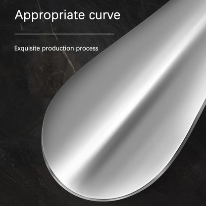 Compact 10cm Black Stainless Steel Shoehorn with Key Ring - Durable and Portable Shoe Accessory