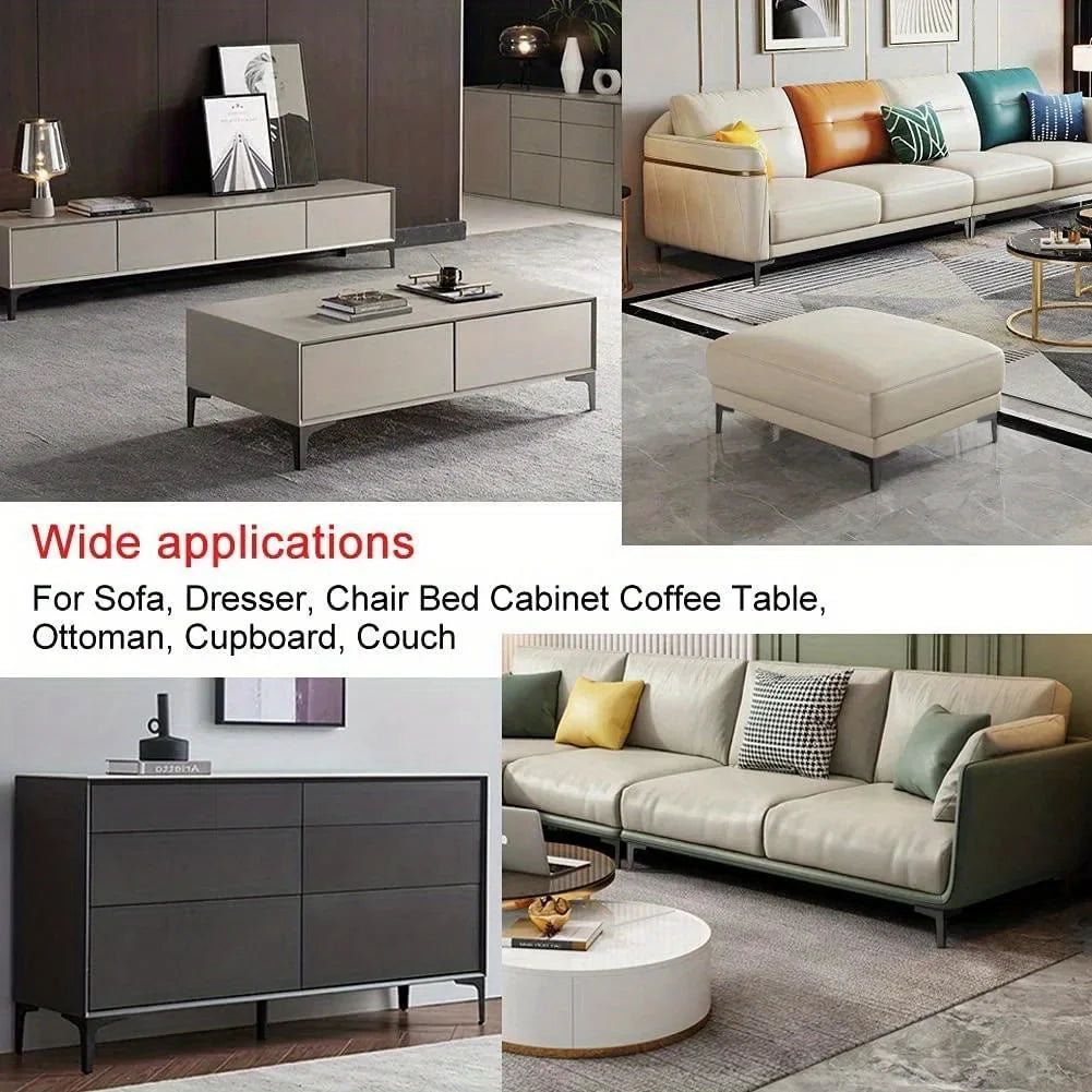 4Pcs Modern Metal Furniture Legs – Gold & Black Iron Sofa Feet for Table, Bed, Chair, Desk & Cabinet