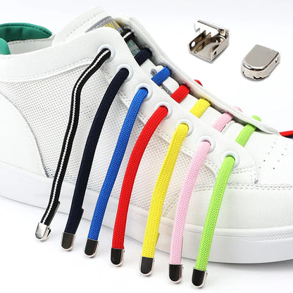 No-Tie Elastic Shoelaces – One Size Fits All Sneakers for Adults & Kids, Flat Tieless Shoestrings