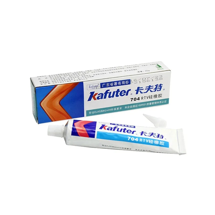 Kafuter K-704 Silicone Industrial Adhesive 45g – RTV Rubber Glue Black, White & Transparent for DIY Panels