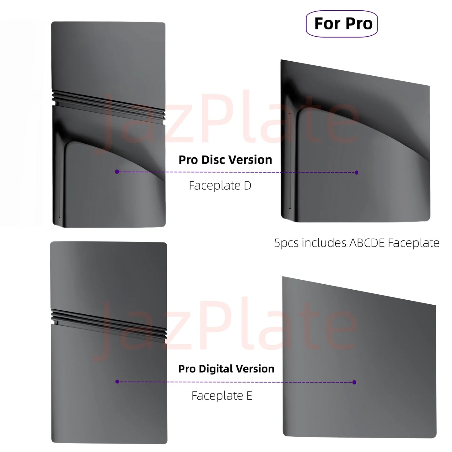 5-in-1 30th Anniversary Gray Faceplates for PS5 Pro – Disc & Digital Edition PlayStation 5 Cover Accessories