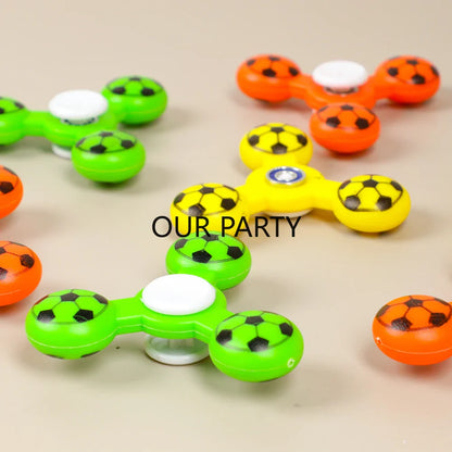 10pcs Sports-Themed Finger Gyro Toys – Football Stress Relievers for Kids Birthday, School Rewards & Pinata Favors