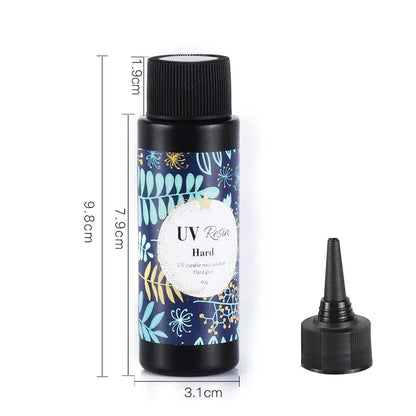 Hard UV Resin Glue - Crystal Clear Ultraviolet Curing Epoxy Resin for DIY Jewelry Making & Craft Projects