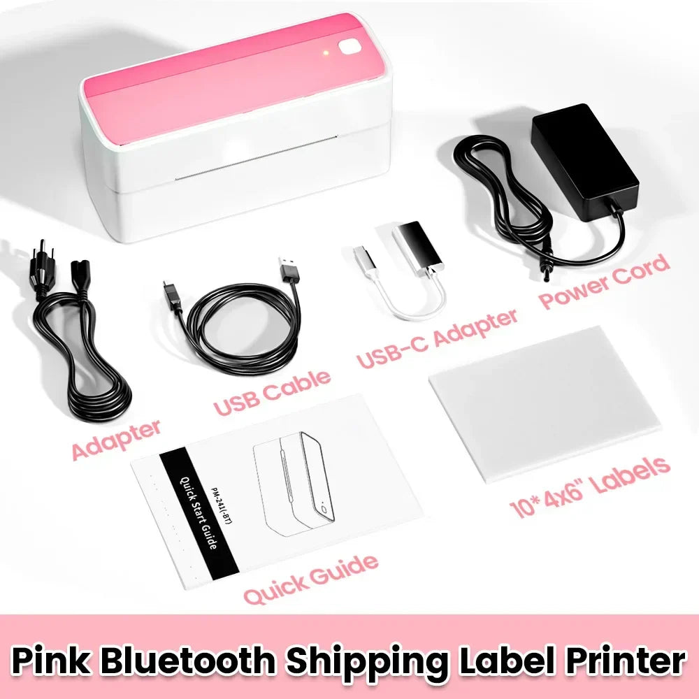 Phomemo 241 Bluetooth Thermal Label Printer – Wireless 4x6 Shipping Label Printer Compatible with iPhone, Android, Mac & Windows