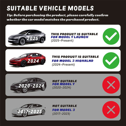 Tesla Model Y 2025 & Model 3 Highland 2024 TPE Soft Case — Center Console Armrest Lid Cover, Interior Accessories