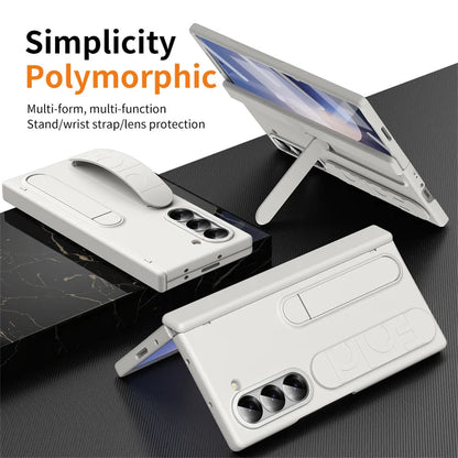 Wristband Hinge Phone Case for Samsung Galaxy Z Fold 3-7 – With Pen Slot & S Pen, Screen Protector Cover