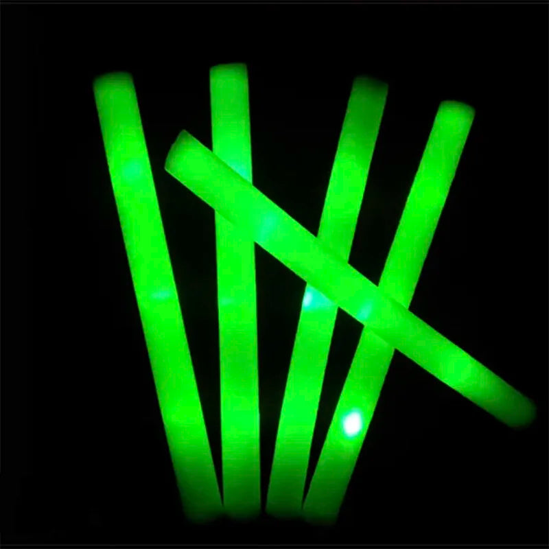 60Pcs RGB LED Glow Sticks – Colorful Foam Cheer Tubes for Dark Light, Birthday, Wedding, and Party Supplies