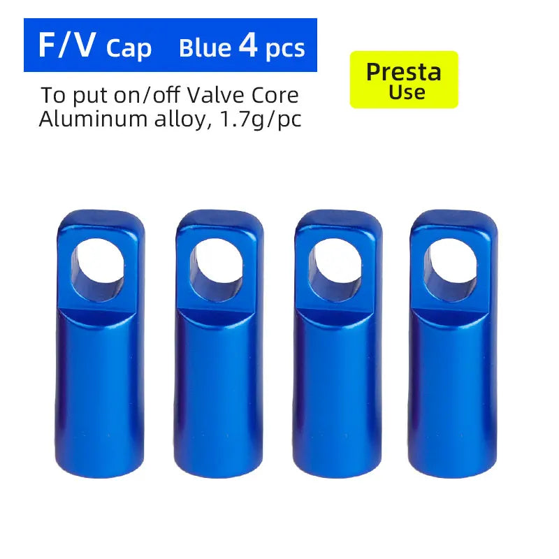 Deemount 2-in-1 Presta Valve Caps & Core Tool — CNC Alloy Lightweight Bicycle Valve Nipple (10/4/2PCS)