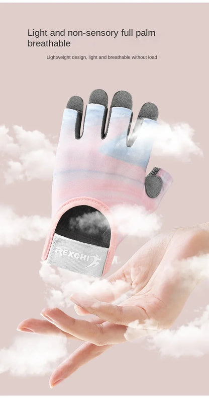Women's Half Finger Sports Gloves – Anti-Slip, Shock-Absorbing, Breathable Fitness and Outdoor Gloves