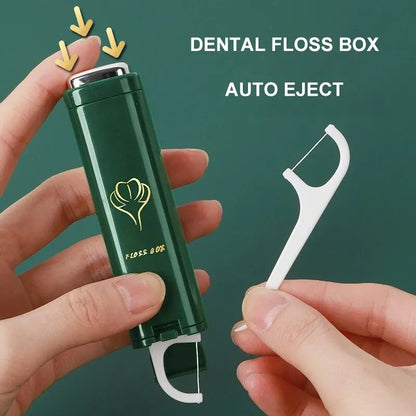 Compact Dental Floss Storage Box: Portable, Automatic Pop-up Design - Carry-on Convenience, Easy-to-Use!