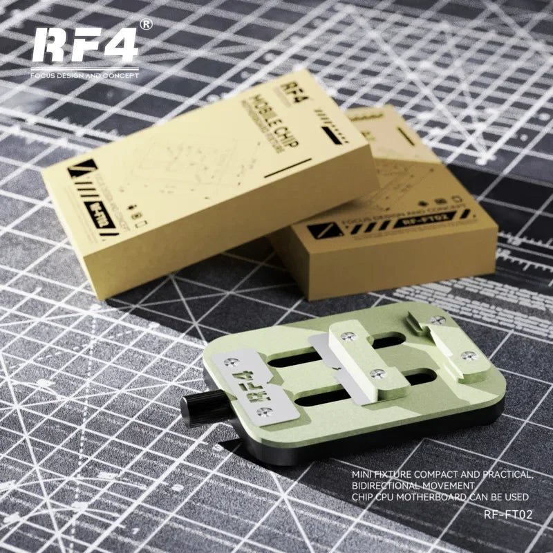 RF4 FT02 Universal PCB Holder – Precision Mainboard Fixture with Adjustable Clamp for IC Chip Repair & Soldering