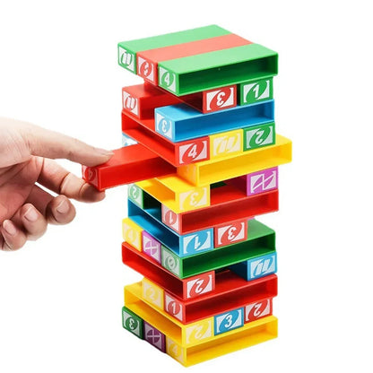 Stacko UNO Card Game — Family Entertainment Puzzle, Poker Party, Educational Toy, Playing Cards for Birthday Gift