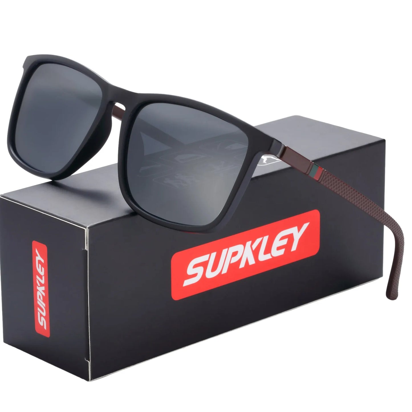 SUPKLEY Polarized Sports Sunglasses for Men – Lightweight Comfortable Square Sun Glasses with Original Case