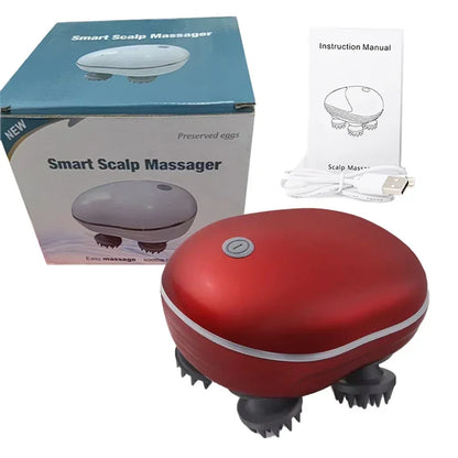 Electric Scalp Massager with Red Light Therapy – Antistress Body Massage Tool for Muscle Tension & Tiredness Relief