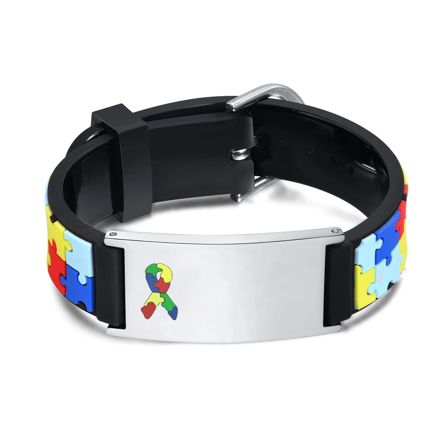 Personalized Autism & Asperger’s Medical Alert Bracelet for Kids – Adjustable Engraved Silicone ID Bracelet for Boys & Girls Gift