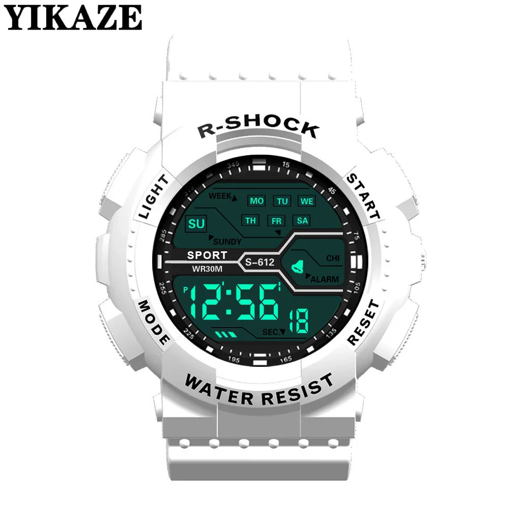 Men's Outdoor Sports Watch – Waterproof LED Military Digital Wristwatch with Luminous Large Screen